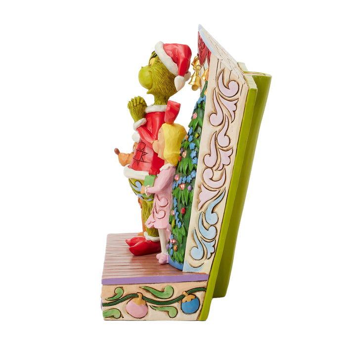 Jim Shore The Grinch: Grinch with Max and Cindy Lou Storybook Figurine sparkle-castle