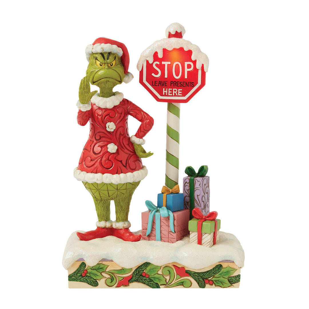 Jim Shore The Grinch: Grinch by LED Stop Sign Figurine sparkle-castle