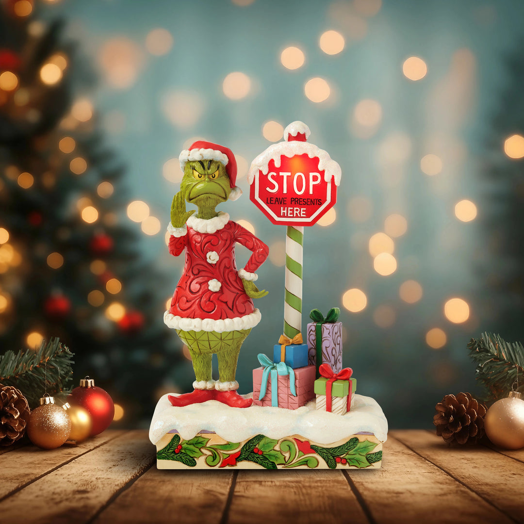 Jim Shore The Grinch: Grinch by LED Stop Sign Figurine sparkle-castle