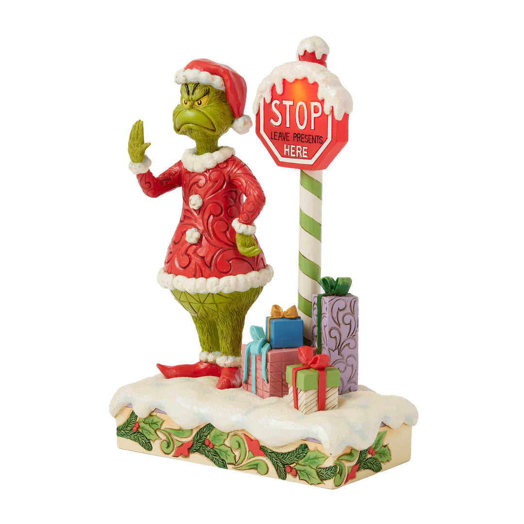 Jim Shore The Grinch: Grinch by LED Stop Sign Figurine sparkle-castle