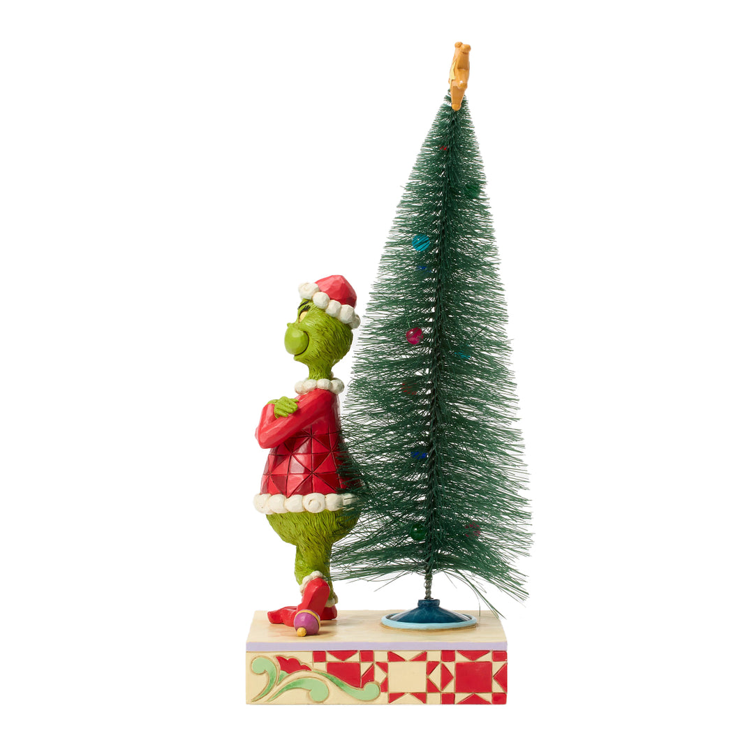 Jim Shore The Grinch: Grinch with Arms Crossed By Sisal Tree Figurine sparkle-castle