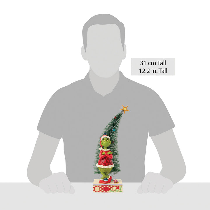 Jim Shore The Grinch: Grinch with Arms Crossed By Sisal Tree Figurine sparkle-castle