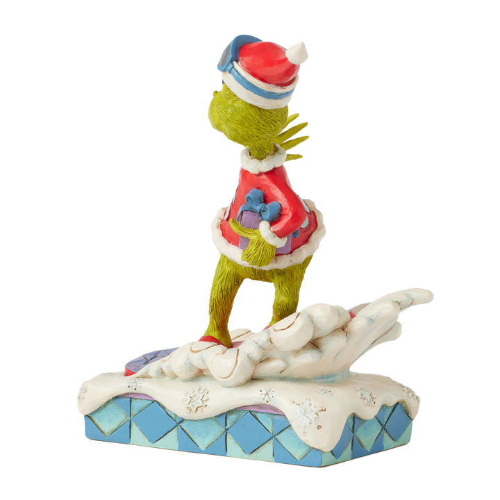 Jim Shore The Grinch: Grinch Snowboarding Figurine sparkle-castle