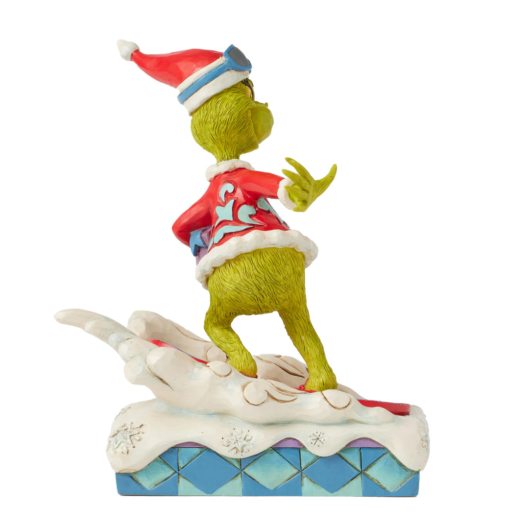 Jim Shore The Grinch: Grinch Snowboarding Figurine sparkle-castle