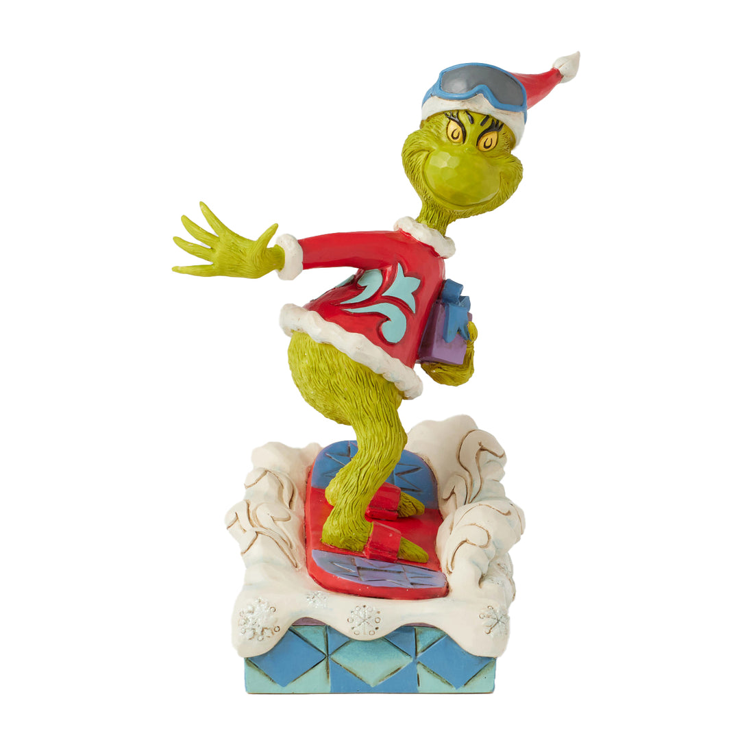 Jim Shore The Grinch: Grinch Snowboarding Figurine sparkle-castle