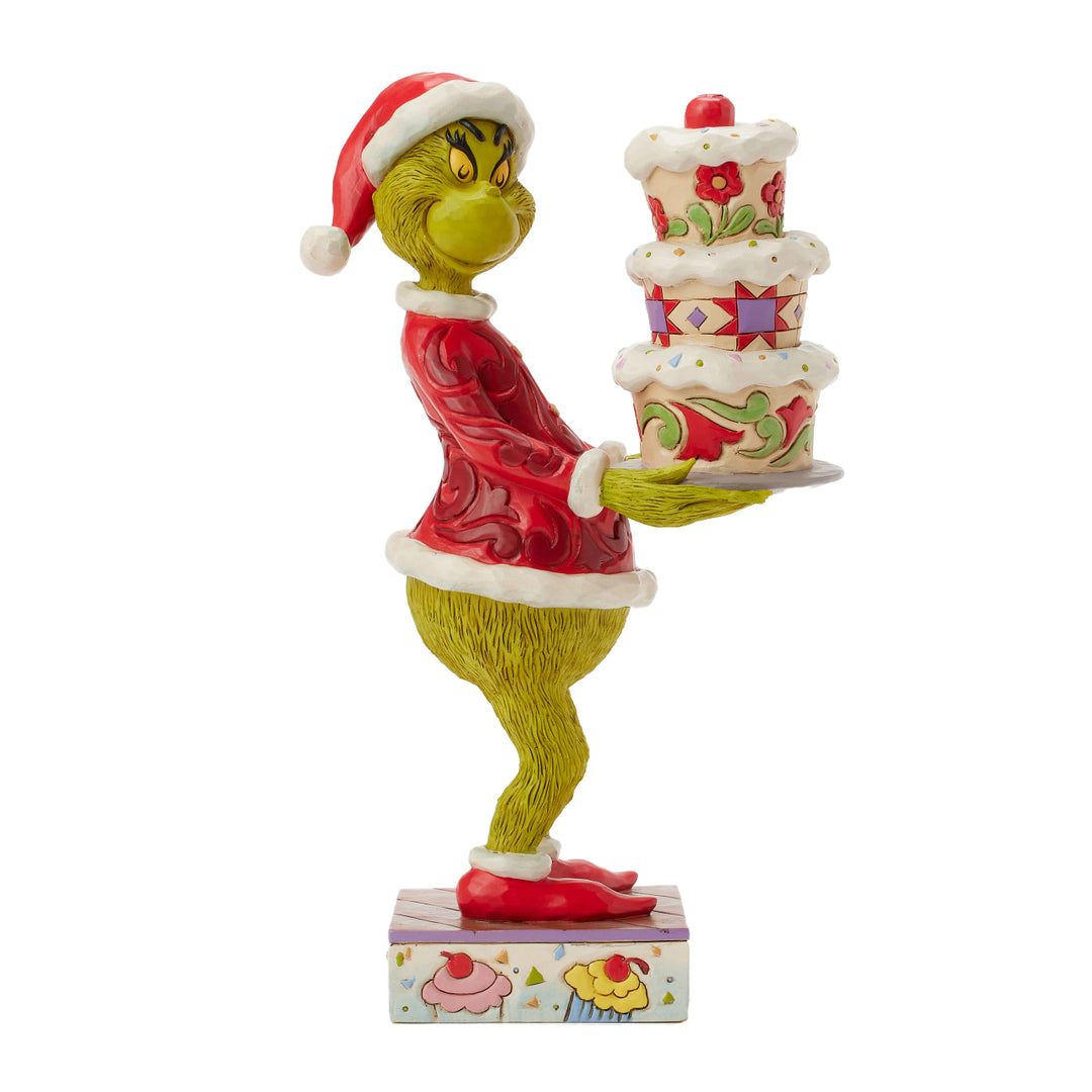 Jim Shore The Grinch: Grinch with Grinchy Cake Figurine sparkle-castle