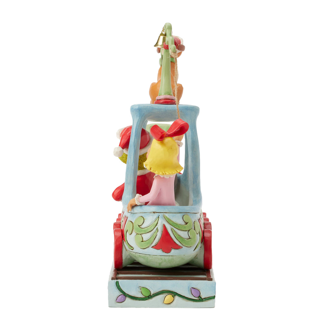 Jim Shore The Grinch: Grinch, Max and Cindy on Train Figurine sparkle-castle