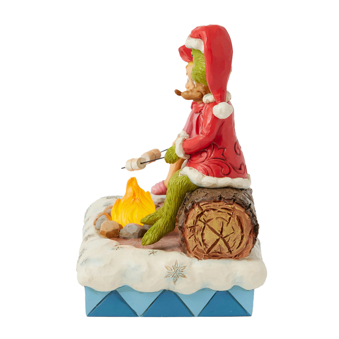 Jim Shore The Grinch: Grinch, Max, Cindy Roasting Marshmallows Figurine sparkle-castle