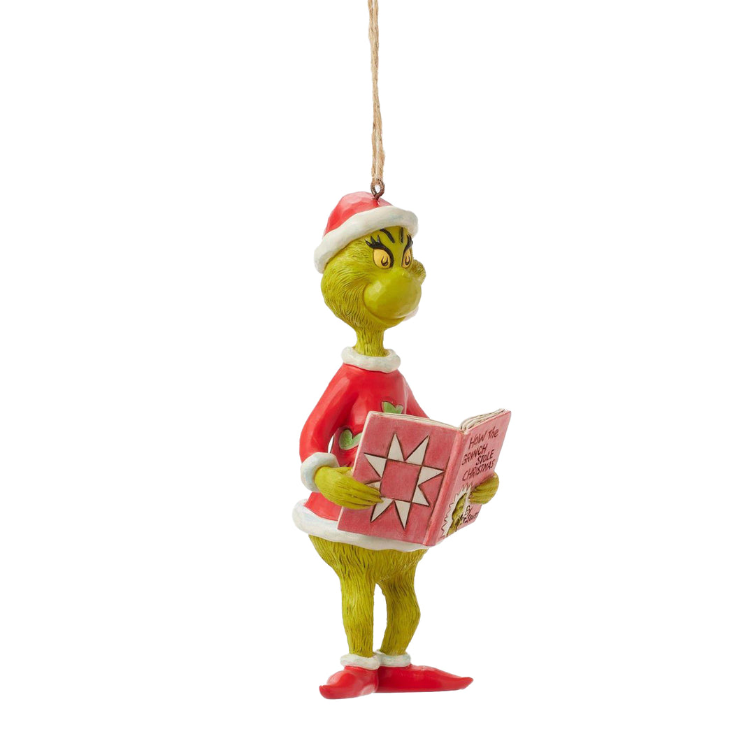 Jim Shore The Grinch: Grinch with Book Hanging Ornament sparkle-castle