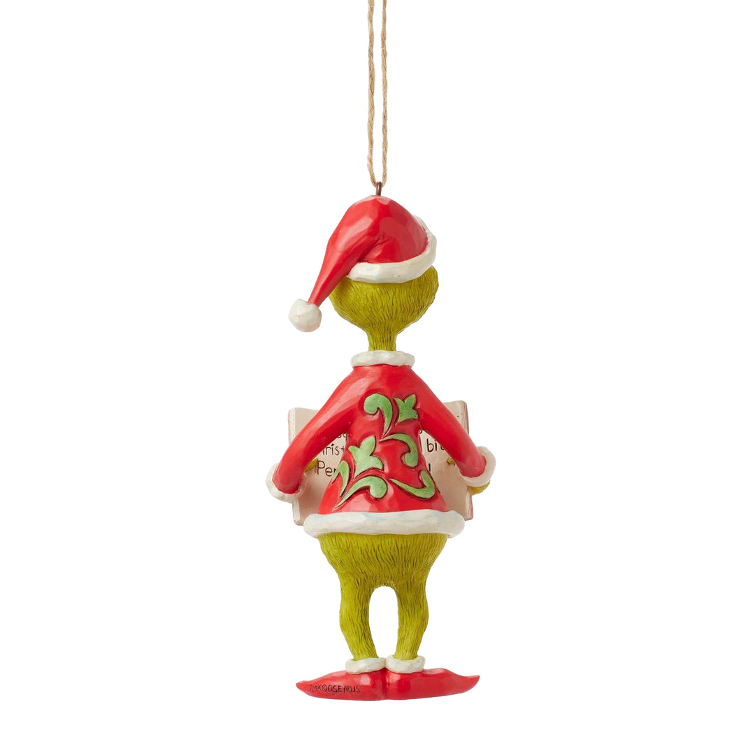 Jim Shore The Grinch: Grinch with Book Hanging Ornament sparkle-castle