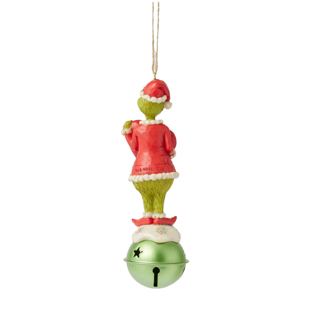 Jim Shore The Grinch: Grinch on Bell Dated 2025 Hanging Ornament sparkle-castle