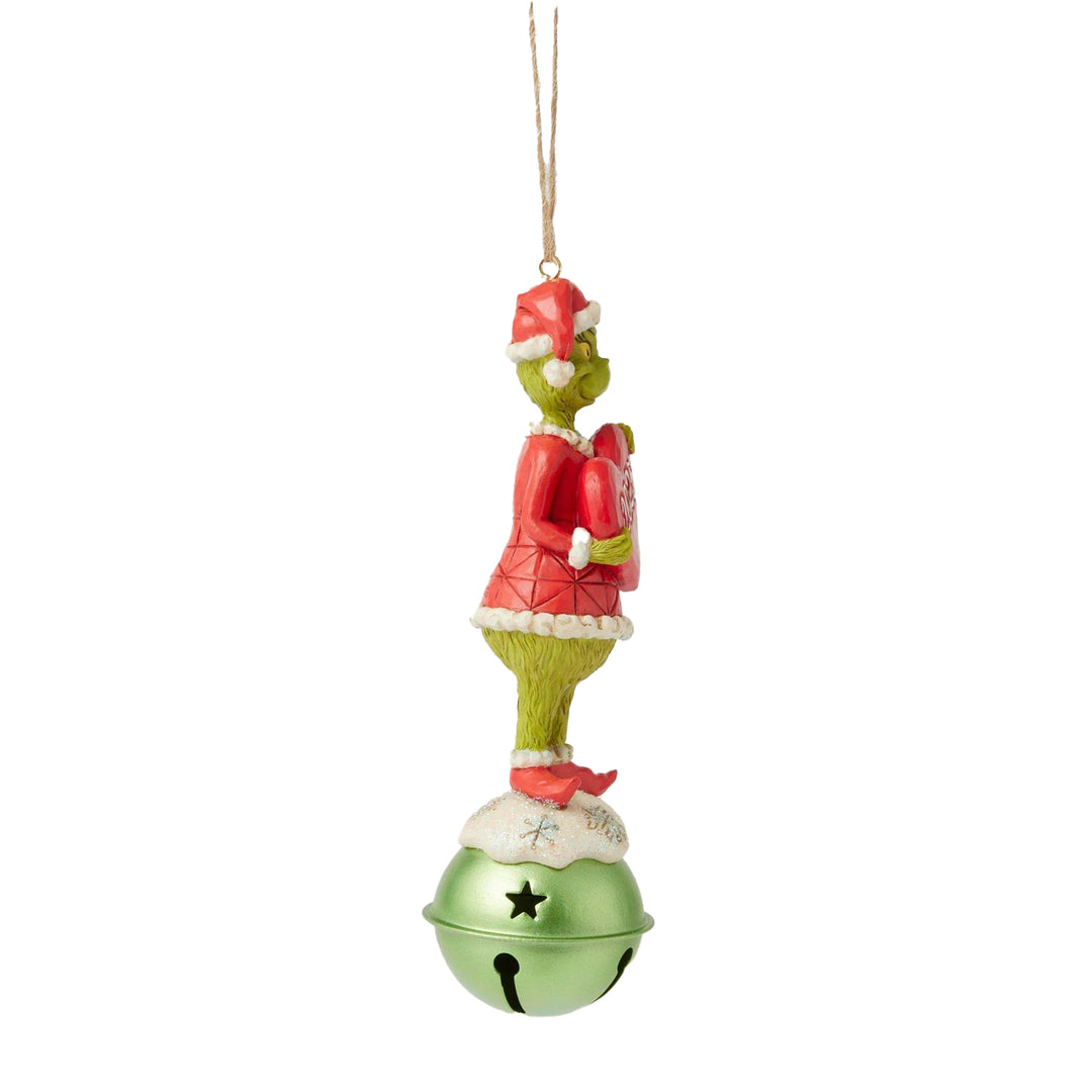 Jim Shore The Grinch: Grinch on Bell Dated 2025 Hanging Ornament sparkle-castle