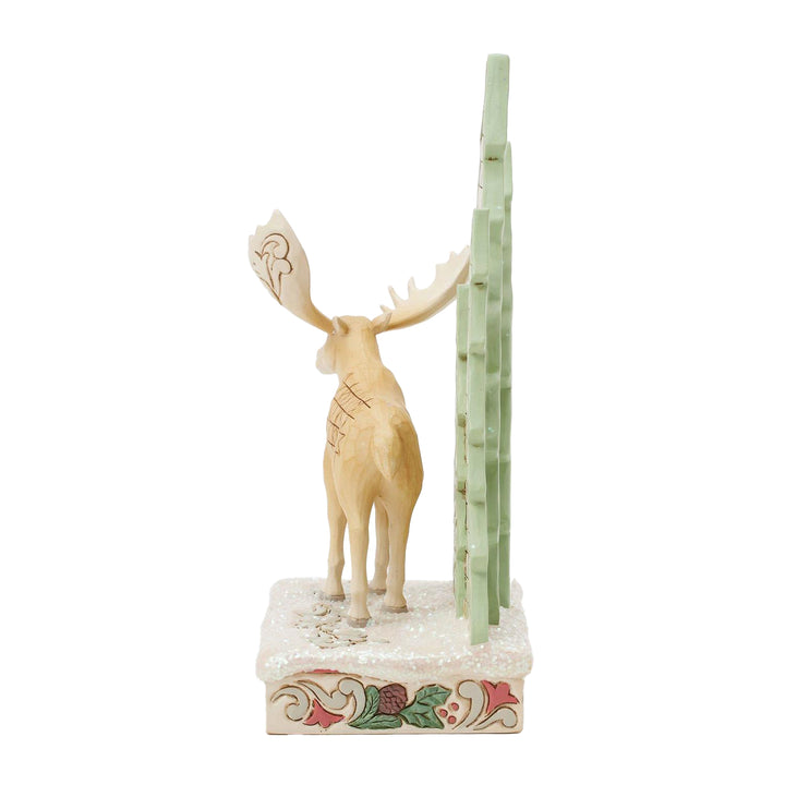 Jim Shore Heartwood Creek: White Woodland Moose With Layered Tree Figurine sparkle-castle