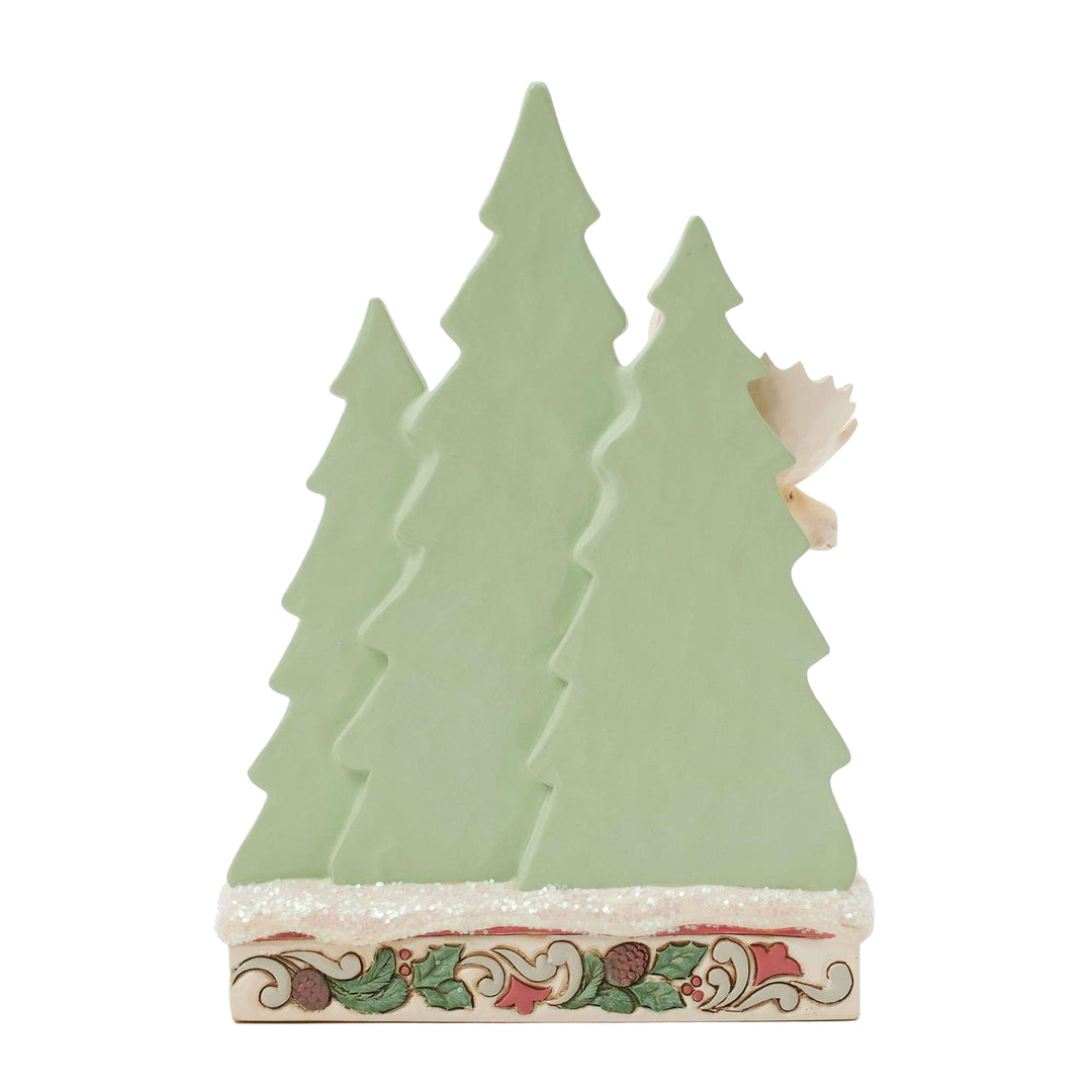 Jim Shore Heartwood Creek: White Woodland Moose With Layered Tree Figurine sparkle-castle