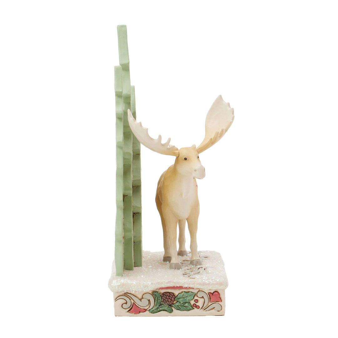 Jim Shore Heartwood Creek: White Woodland Moose With Layered Tree Figurine sparkle-castle