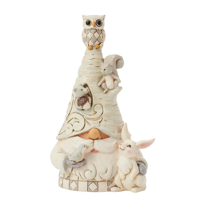 Jim Shore Heartwood Creek: White Woodland Gnome with Animals Figurine sparkle-castle