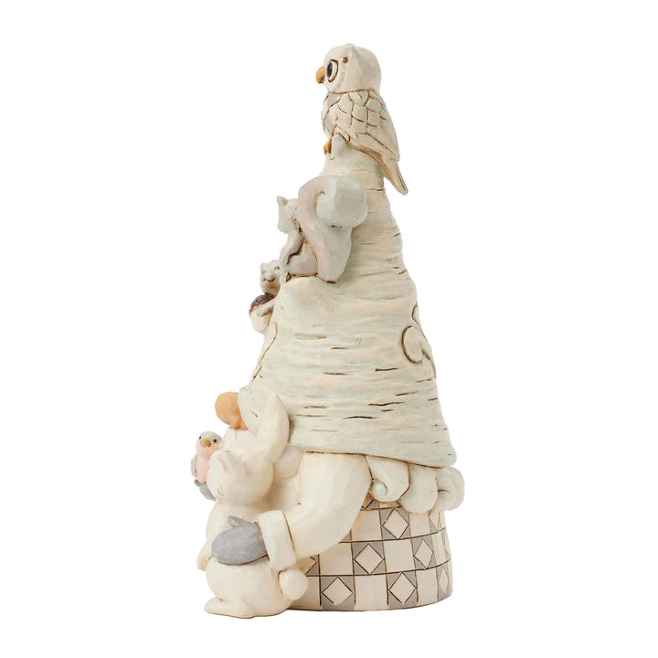 Jim Shore Heartwood Creek: White Woodland Gnome with Animals Figurine sparkle-castle