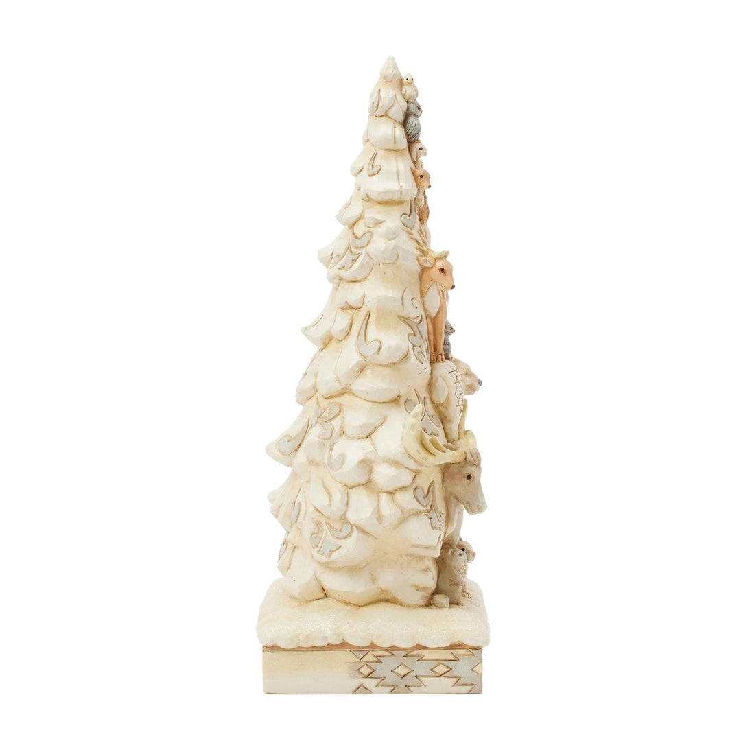 Jim Shore Heartwood Creek: White Woodland Stacked Animals Figurine sparkle-castle