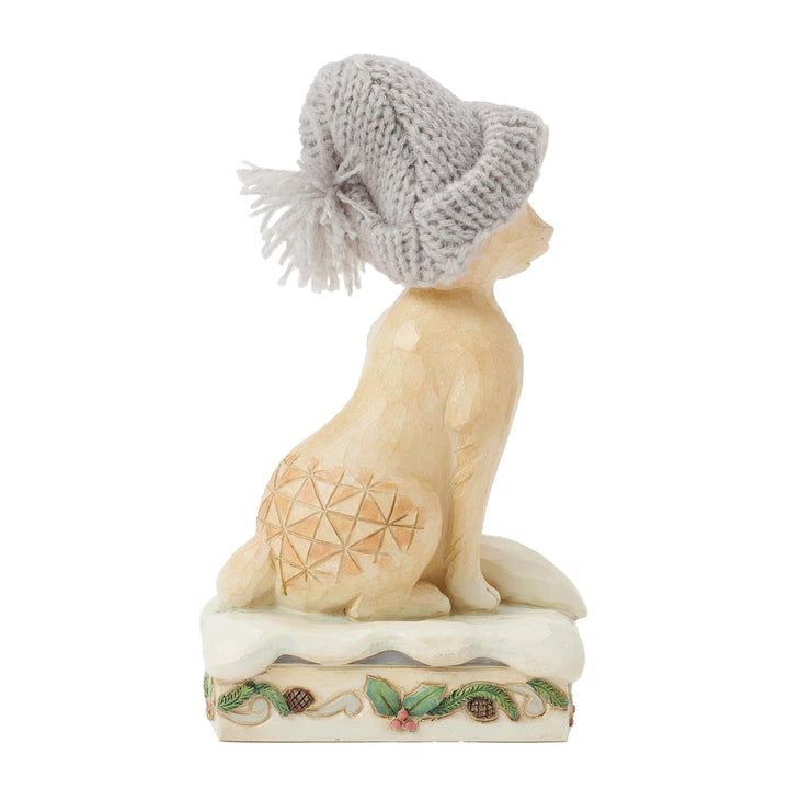 Jim Shore Heartwood Creek: White Woodland Fox with Knit Hat Figurine sparkle-castle