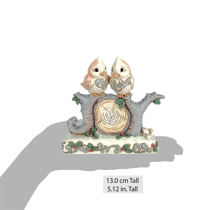 Jim Shore Heartwood Creek: White Woodland Birds on JOY Sign Figurine sparkle-castle