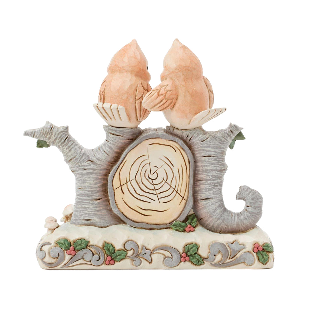 Jim Shore Heartwood Creek: White Woodland Birds on JOY Sign Figurine sparkle-castle