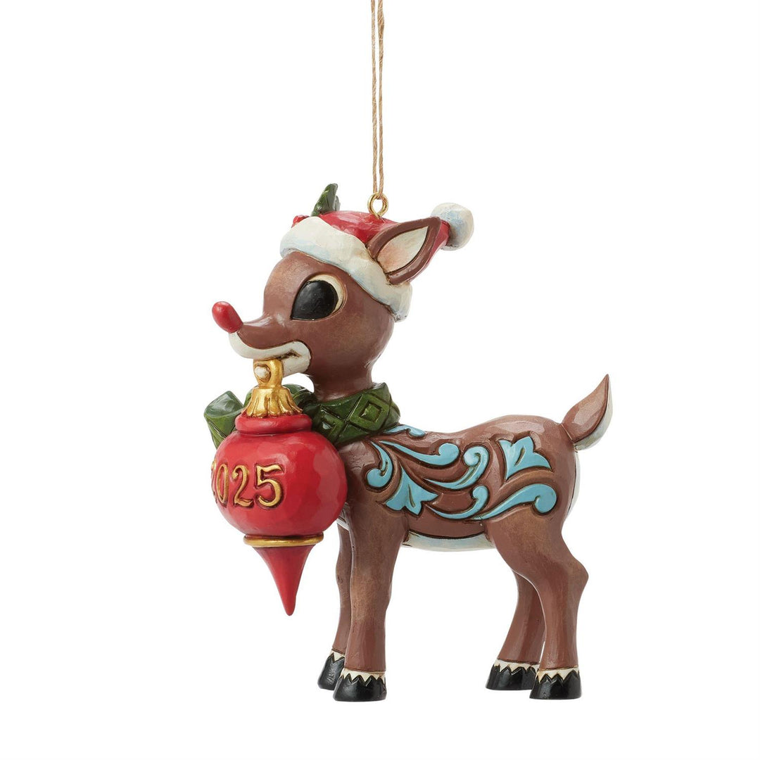 Jim Shore Rudolph Traditions: Rudolph Dated 2025 Hanging Ornament sparkle-castle