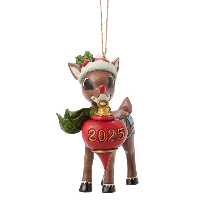 Jim Shore Rudolph Traditions: Rudolph Dated 2025 Hanging Ornament sparkle-castle