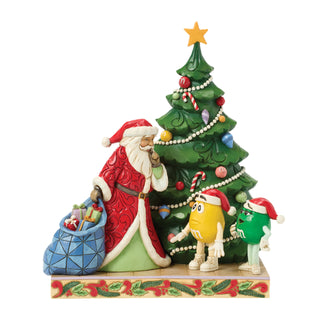 Jim Shore M&M'S: Santa with Yellow & Green M&M's Characters Figurine sparkle-castle