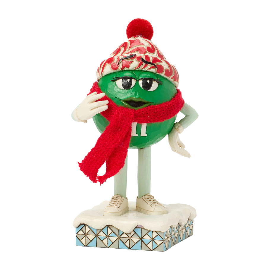 Jim Shore M&M'S: Green M&M With Scarf Figurine sparkle-castle