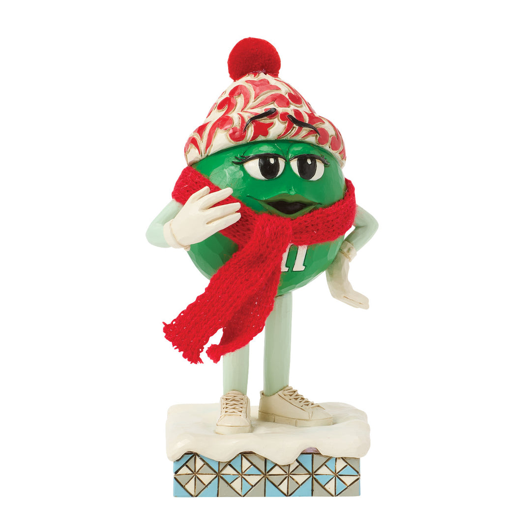 Jim Shore M&M'S: Green M&M With Scarf Figurine sparkle-castle