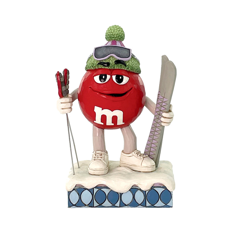 Jim Shore M&M'S: Red M&M With Skis Figurine sparkle-castle