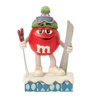 Jim Shore M&M'S: Red M&M With Skis Figurine sparkle-castle