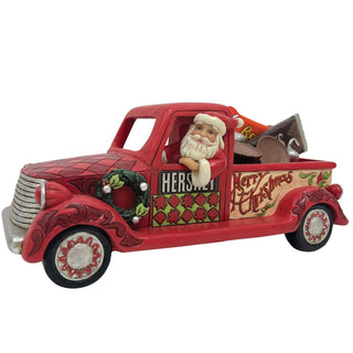 Jim Shore Hershey: Santa in Truck with Candy Figurine sparkle-castle