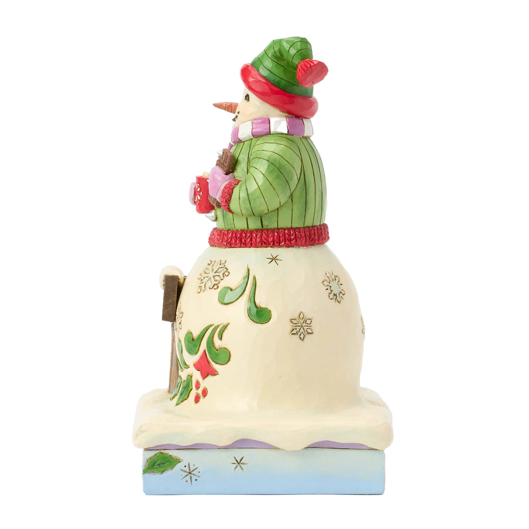 Jim Shore Hershey: Snowman with Hershey Sign Figurine sparkle-castle