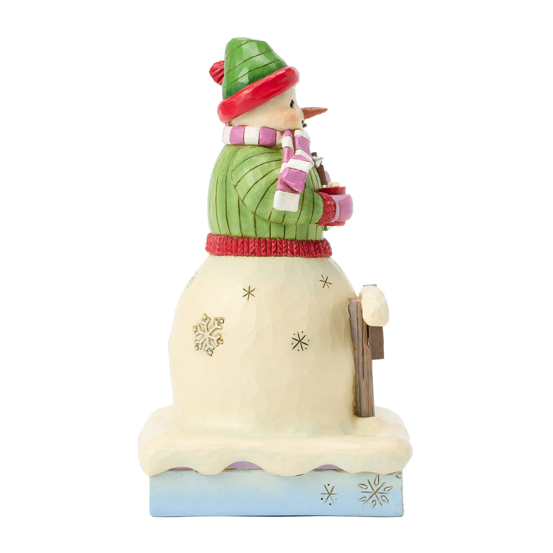 Jim Shore Hershey: Snowman with Hershey Sign Figurine sparkle-castle