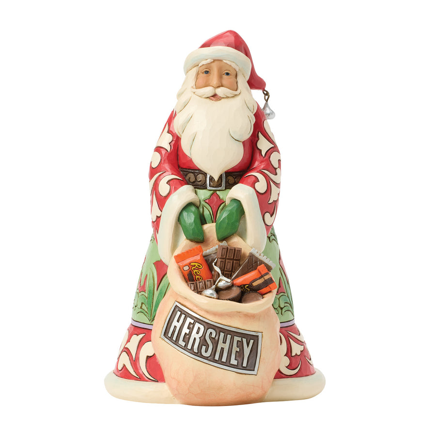 Jim Shore Hershey: Santa with Bag of Candy Figurine sparkle-castle