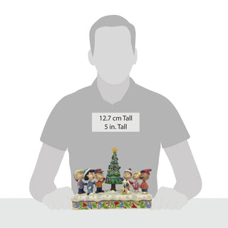 Jim Shore Peanuts: Peanuts Gang Decorating Tree Figurine sparkle-castle