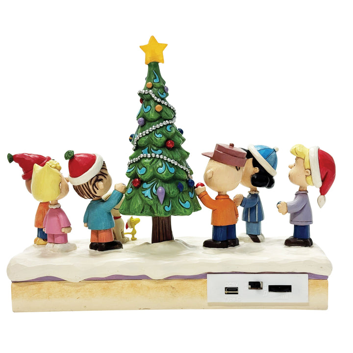 Jim Shore Peanuts: Peanuts Gang Decorating Tree Figurine sparkle-castle