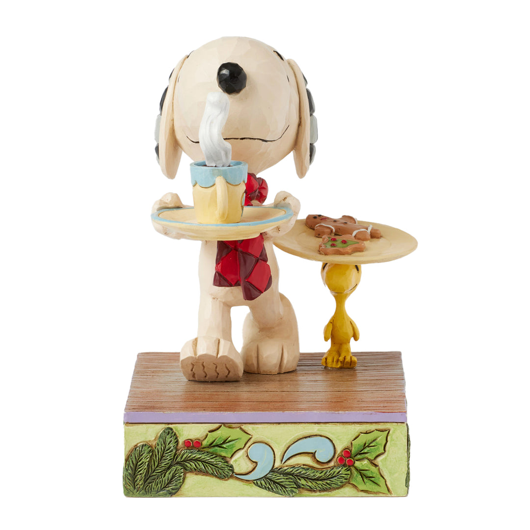 Jim Shore Peanuts: Snoopy & Woodstock With Cookies And Milk Figurine sparkle-castle