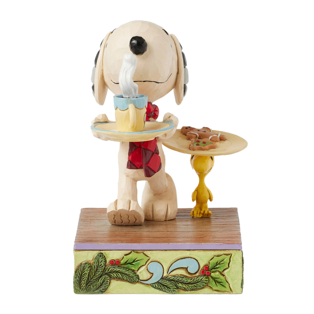 Jim Shore Peanuts: Snoopy & Woodstock With Cookies And Milk Figurine sparkle-castle