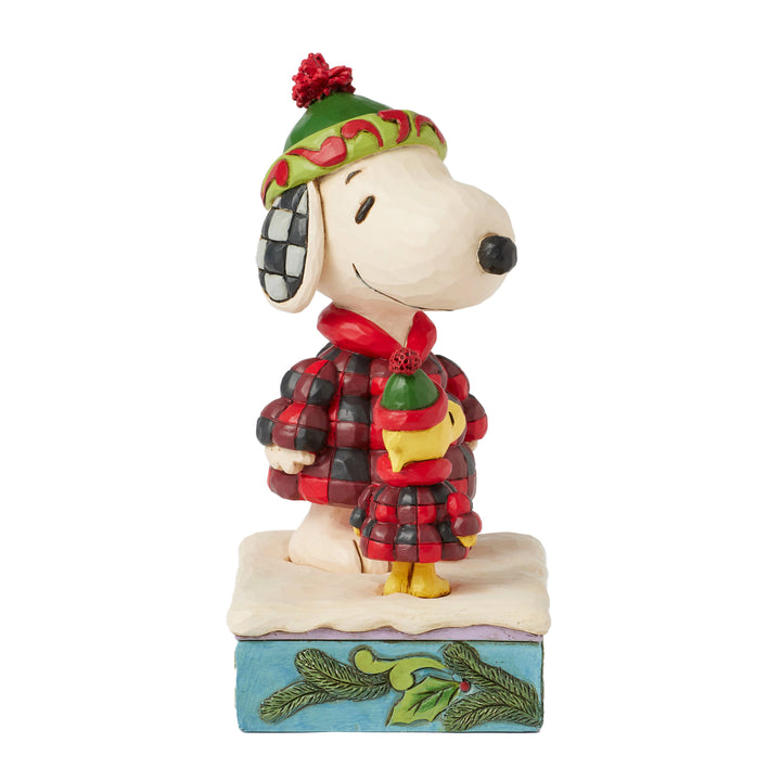 Jim Shore Peanuts: Snoopy & Woodstock In Puffer Jackets Figurine sparkle-castle