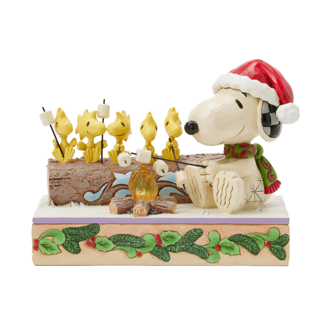 Jim Shore Peanuts: Snoopy & Woodstocks Roasting Marshmallows Figurine sparkle-castle