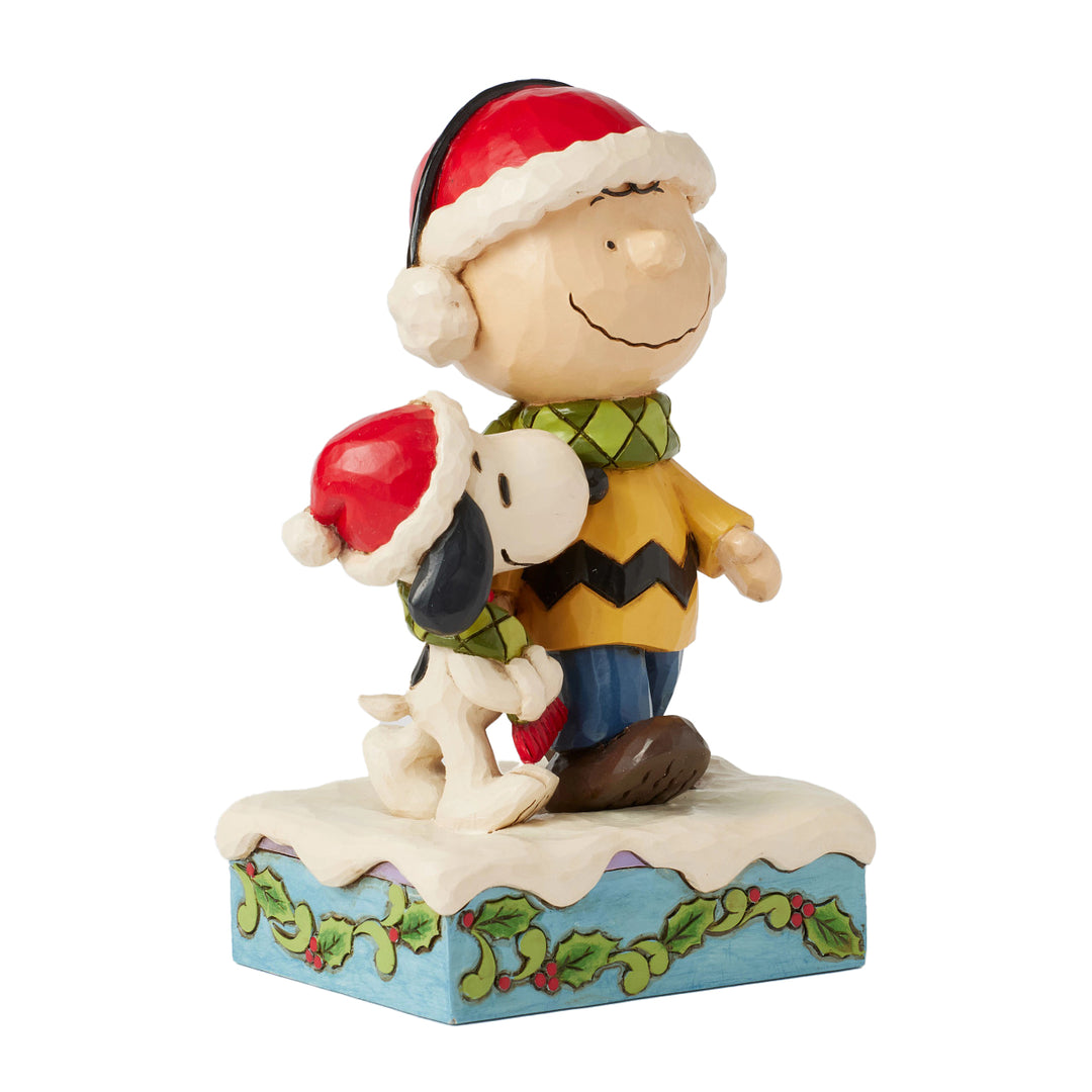 Jim Shore Peanuts: Charlie & Snoopy Sharing A Scarf Figurine sparkle-castle