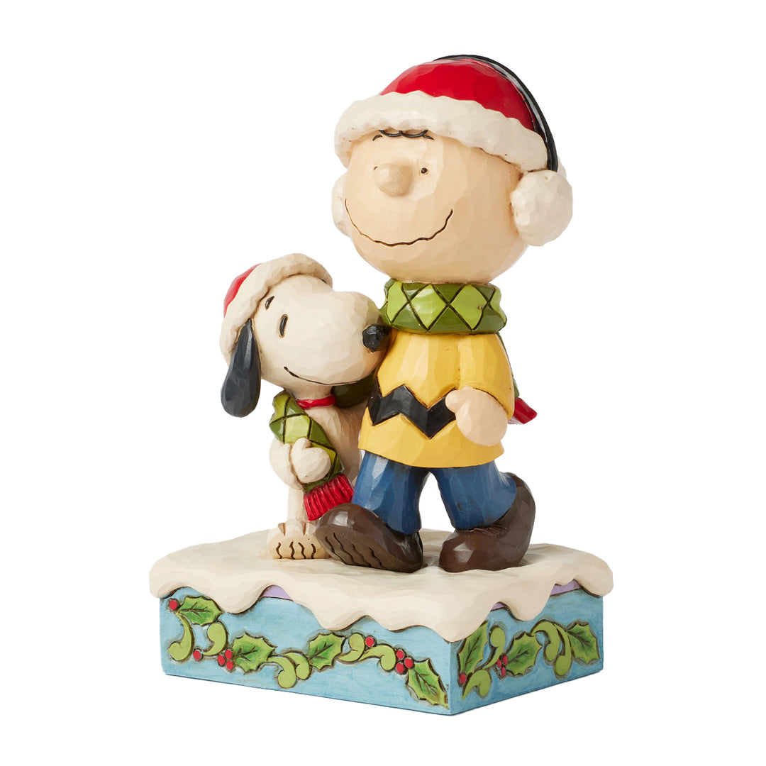 Jim Shore Peanuts: Charlie & Snoopy Sharing A Scarf Figurine sparkle-castle