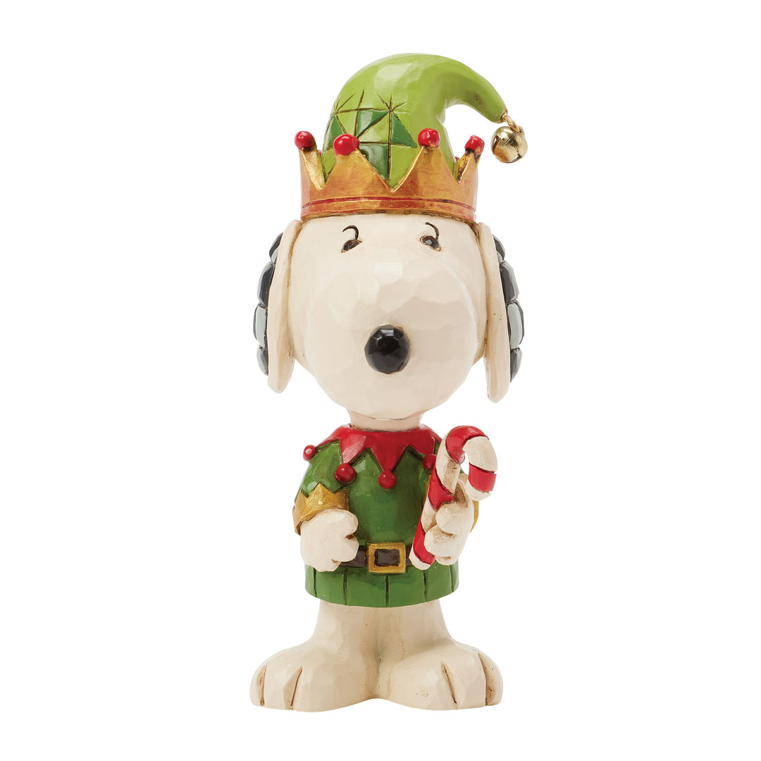 Jim Shore Peanuts: Snoopy Christmas Elf Miniature Figurine sparkle-castle