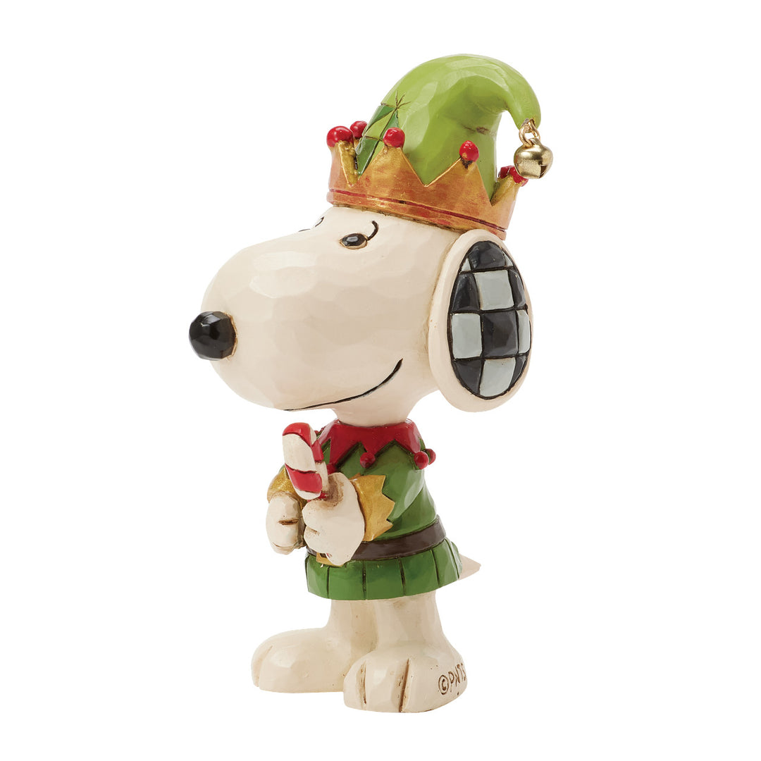 Jim Shore Peanuts: Snoopy Christmas Elf Miniature Figurine sparkle-castle