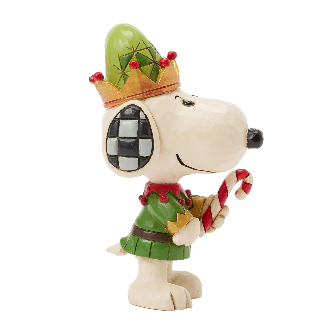 Jim Shore Peanuts: Snoopy Christmas Elf Miniature Figurine sparkle-castle