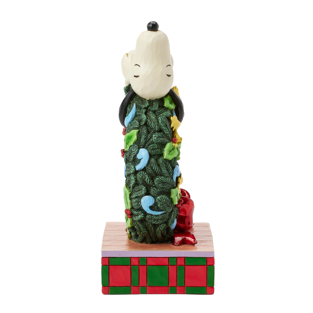 Jim Shore Peanuts: Snoopy Sleeping on LED Wreath Figurine sparkle-castle