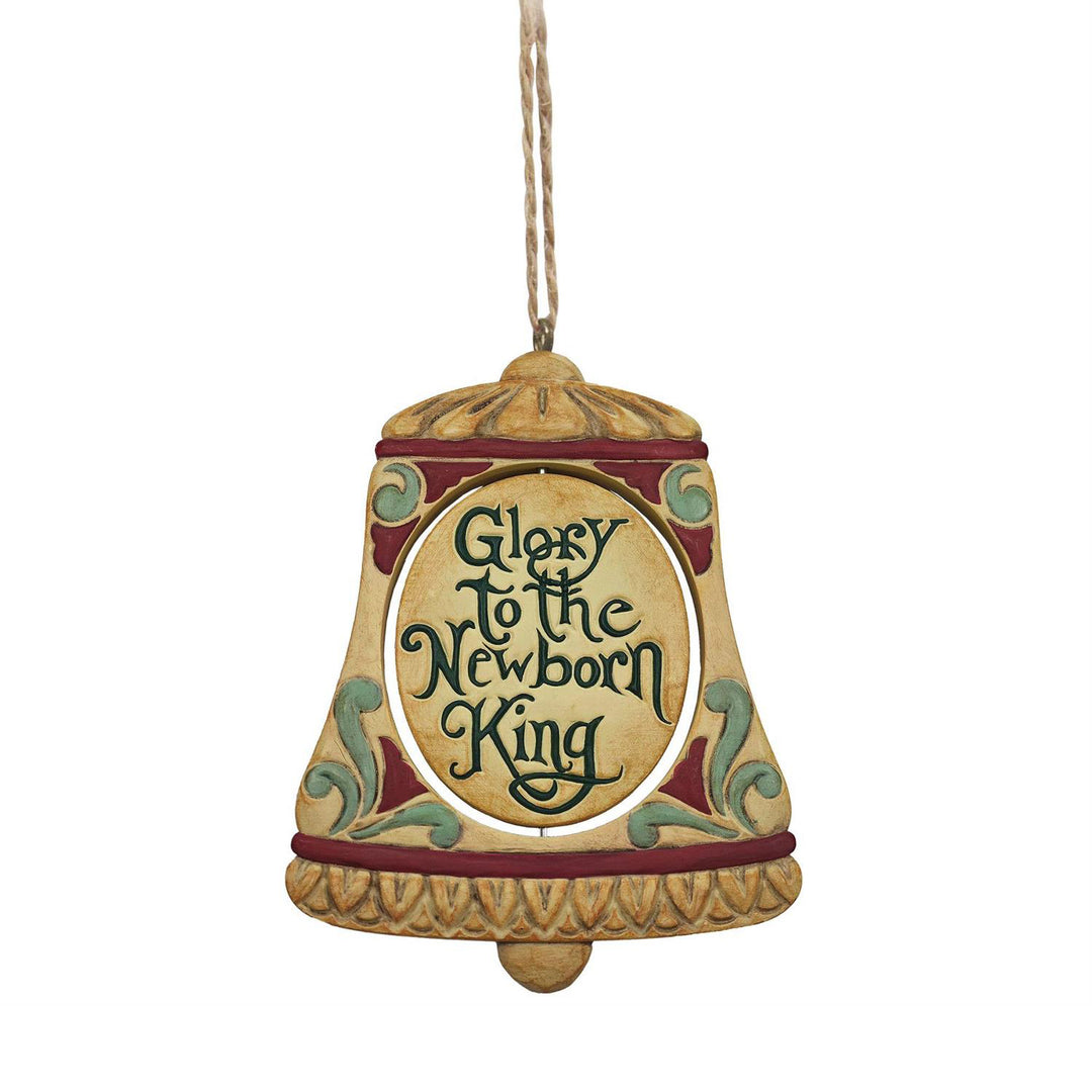 Jim Shore Heartwood Creek: Holy Family In Bell Rotating Hanging Ornament sparkle-castle