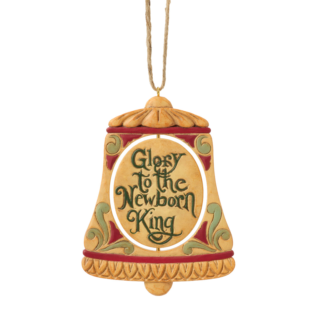 Jim Shore Heartwood Creek: Holy Family In Bell Rotating Hanging Ornament sparkle-castle